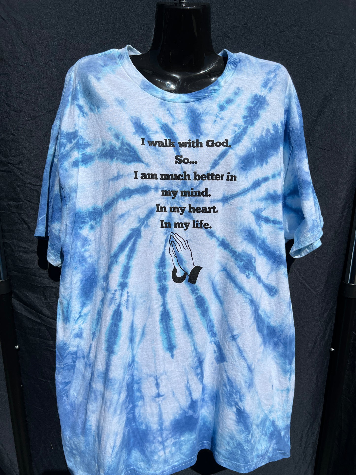 Blue I Walk With God T Shirt