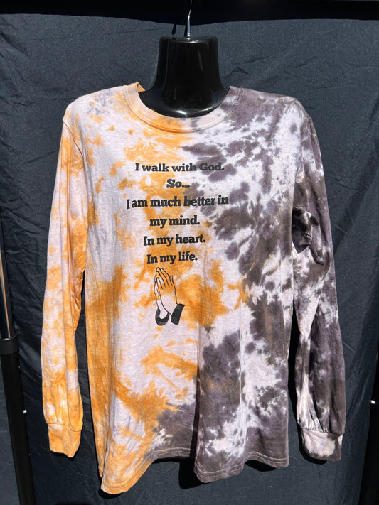 Orange/Gray I Walk With God Long Sleeve