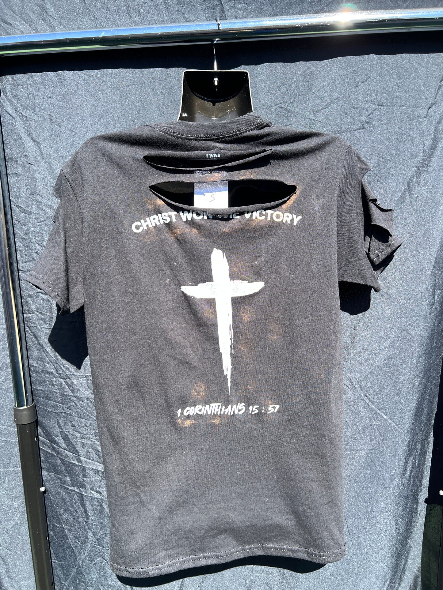 Distressed Black Victory T Shirt